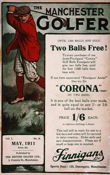 Advertisement on the cover of "The Manchester Golfer", British, May 1911. Creator: Unknown