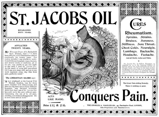 Advertisement St. Jacobs Oil, 1898. Creator: Unknown.