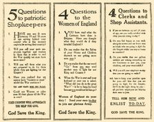 Advertisements Which Helped To Raise Kitchener's Army 1914-1918, (1919). Creator: Unknown