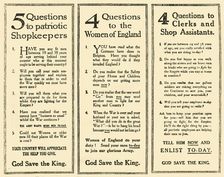 Advertisements Which Helped To Raise Kitchener's Army 1914-1918, (1919). Creator: Unknown