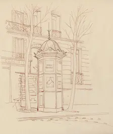 Advertising column, Paris, France, 1951. Creator: Shirley Markham