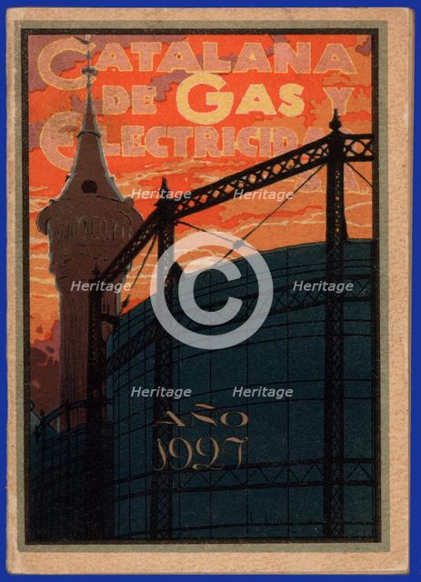 Advertising Calendar for 'Catalana de Gas y Electricidad', year 1927.
