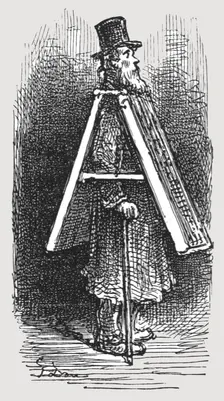 Advertising Board - Man 1872. Creator: Gustave Doré