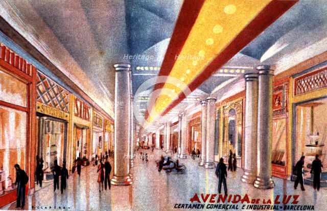 Advertising brochure of the Luz Avenue, walk, shops and movie theater, located beneath the street…