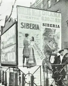 Advertising hoardings, 344 City Road, London, 1911