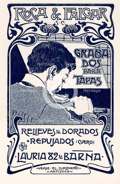 Advertising of Grabados y Relieves Roca & Falgar. Barcelona, 1900.