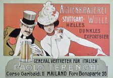 Advertising poster of German beer in Italy, 1904