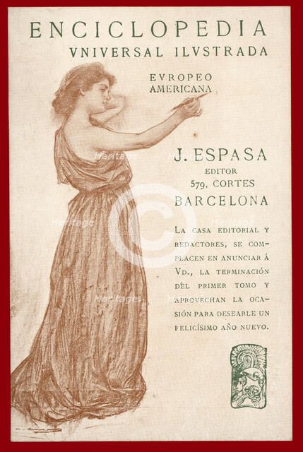 Advertising poster of the Universal Encyclopedia 'Espasa', 1902, work by Ramon Casas.