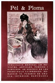 Advertising poster by Ramón Casas çfor the magazine Pel & Ploma