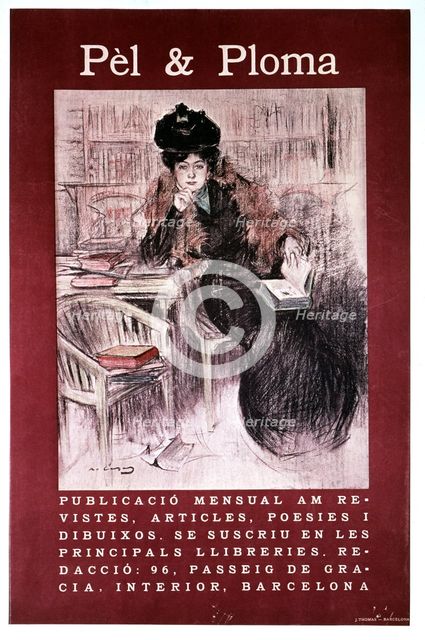 Advertising poster by Ramón Casas çfor the magazine 'Pel & Ploma'.