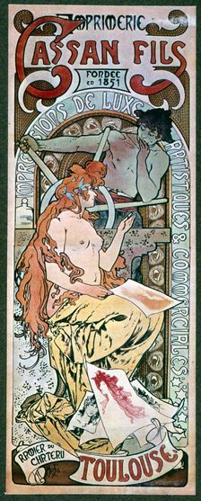Advertising poster for the Cassan Fils printing press in Toulouse, 20th century. Creator: Mucha, Alfons (1860 - 1939)