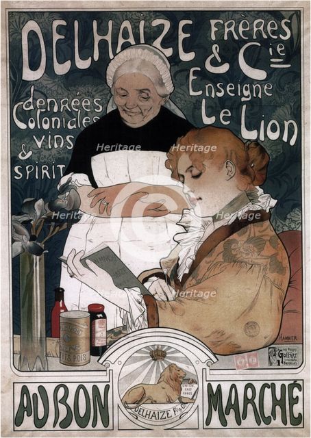 Advertising Poster for the Delhaize Frères & Cie Biscuits, 1900. Artist: Richir, Herman (1866-1942)