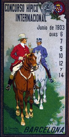 Advertising poster for the International Equestrian Competition held in Barcelona in 1903. Creator: Cusachs i Cusachs, José (1850-1909)