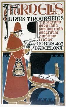 Advertising poster for the J. Furnells house of typography and engravings, 1912. Creator: Triado i Mayol, José (1870 -1929)