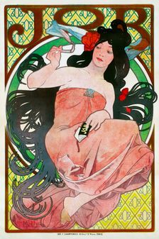 Advertising Poster for the tissue paper Job, 1896. Artist: Mucha, Alfons Marie (1860-1939)