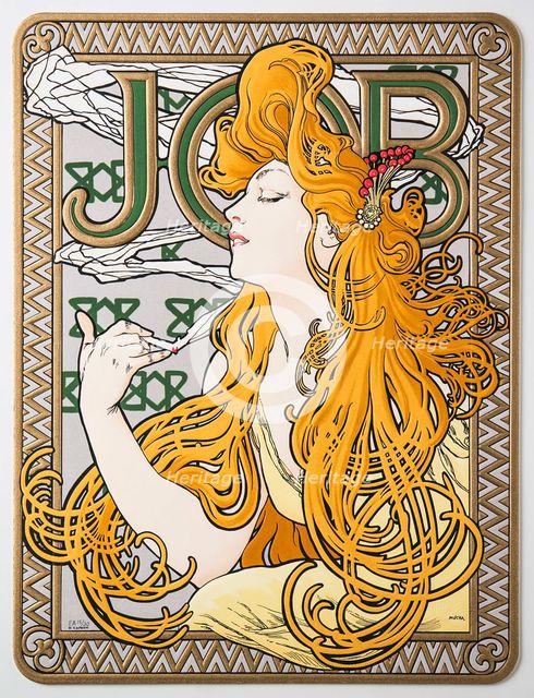 Advertising Poster for the tissue paper "Job", 1897. Creator: Mucha, Alfons Marie (1860-1939).