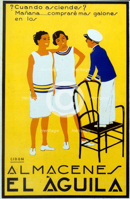 Advertising poster for 'Almacenes el Aguila' in Barcelona, 1940. Creator: Cidon i Navarro, Francisco (1871-1941).