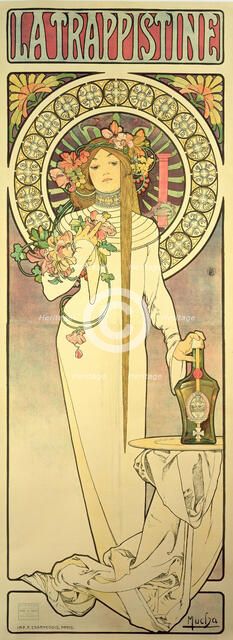 Advertising Poster La Trappistine, 1897. Creator: Mucha, Alfons Marie (1860-1939).