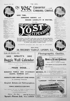 Advertising page from the King magazine, 14th December 1901