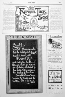 Advertising page from the King magazine, 14th December 1901