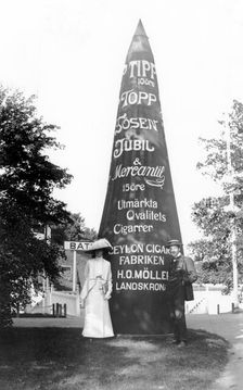 Advertising pillar for Ceylon cigars, Landskrona, Sweden. 1913