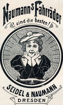 Advertisment for Naumann's bicycles, 1898. Creator: Unknown