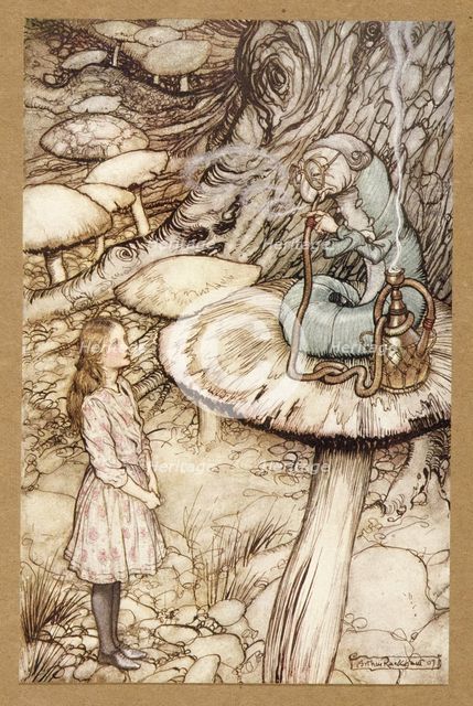 Advice from a Caterpillar,  from Alice's Adventures in Wonderland, by Lewis Carroll, pub. 1907.