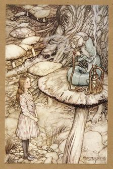 Advice from a Caterpillar, from Alice's Adventures in Wonderland, by Lewis Carroll, pub. 1907