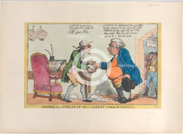 Advice to a Publican, or a Secret Worth Knowing, 1810., 1810. Creator: Thomas Rowlandson.