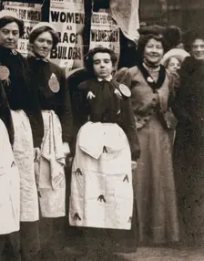 Ada Flatman, British suffragette, at a demonstration she organised in Liverpool, 1909. Creator: Unknown