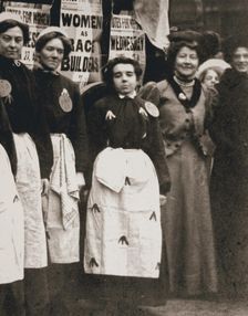 Ada Flatman, British suffragette, at a demonstration she organised in Liverpool, 1909