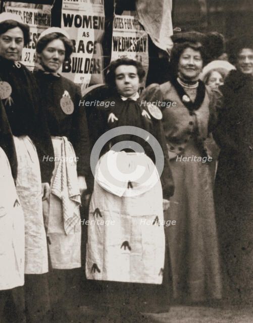Ada Flatman, British suffragette, at a demonstration she organised in Liverpool, 1909. Artist: Unknown