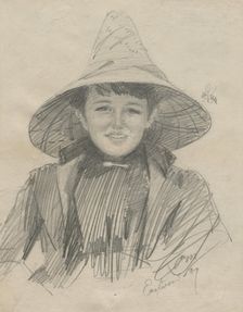 Ada Lymon (Woman in a Large Hat), 1887. Creator: Anders Zorn (Swedish, 1860-1920)