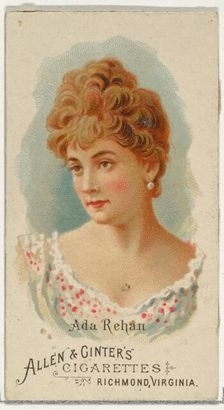 Ada Rehan, from World's Beauties, Series 1 (N26) for Allen & Ginter Cigarettes, 1888., 1888. Creator: Allen & Ginter