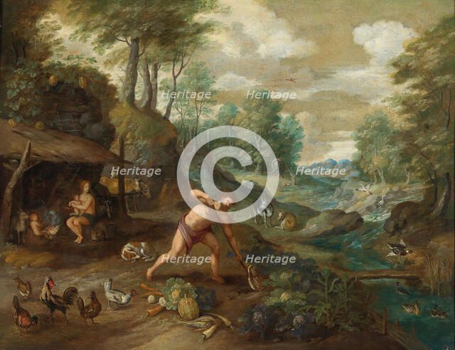 Adam working in the Field, . Creator: Brueghel, Jan, the Younger (1601-1678).