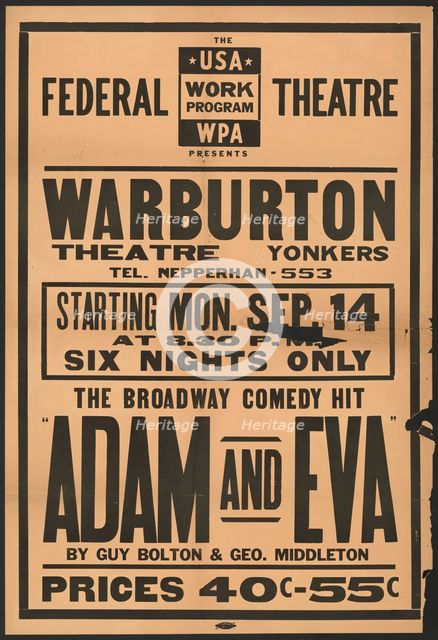 Adam and Eva, Yonkers, NY, [193-]. Creator: Unknown.