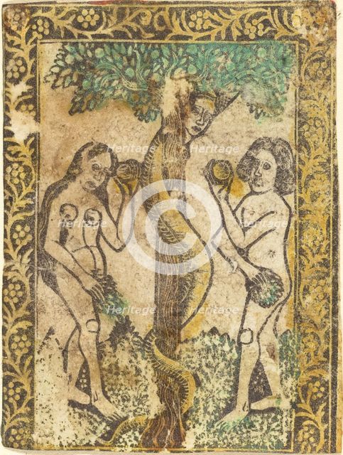 Adam and Eve, 1460/1480. Creator: Master of the Borders with the Four Fathers of the Church.