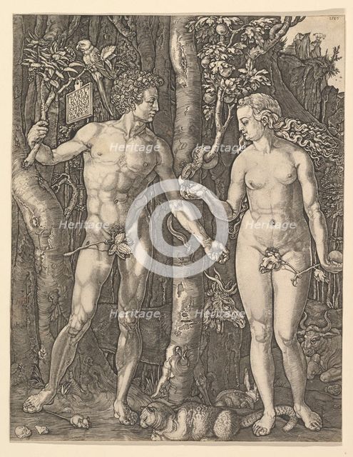 Adam and Eve, 1566. Creator: Jan Wierix.