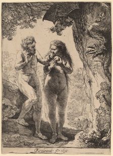 Adam and Eve, 1638. Creator: Rembrandt Harmensz van Rijn