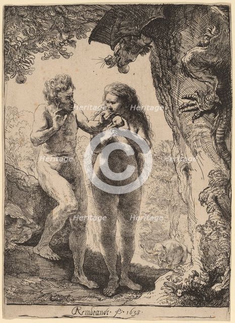 Adam and Eve, 1638. Creator: Rembrandt Harmensz van Rijn.