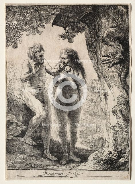 Adam and Eve, 1638. Creator: Rembrandt van Rijn (Dutch, 1606-1669).