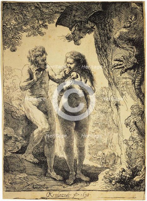 'Adam and Eve', 1638.  Artist: Rembrandt Harmensz van Rijn    