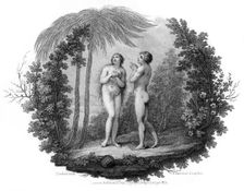 Adam and Eve, 1796.Artist: Francesco Bartolozzi