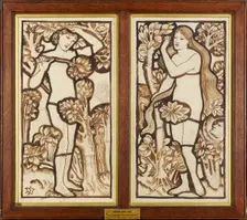 Adam and Eve, 1862. Framed together. Creator: Unknown