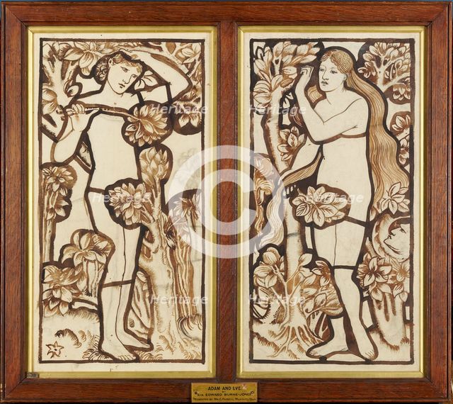 Adam and Eve, 1862. Framed together. Creator: Unknown.