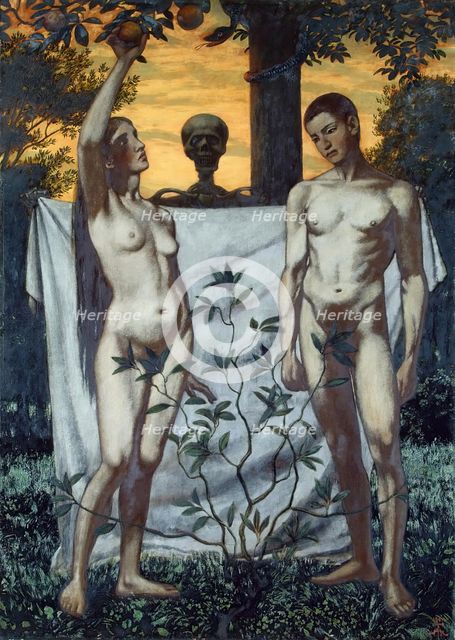 Adam and Eve, 1897. Creator: Hans Thoma.