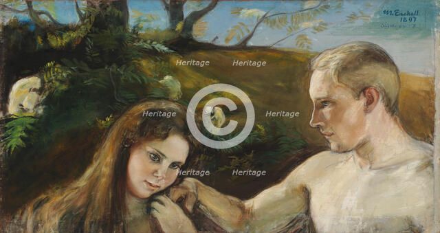 Adam and Eve, 1897. Creator: Magnus Enckell.