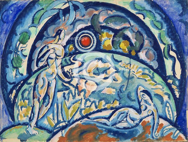 Adam and Eve, 1910-1911. Creator: Baranov-Rossiné, Vladimir Davidovich (1888-1942).