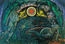 Adam and Eve, 1912. Artist: Baranov-Rossiné, Vladimir Davidovich (1888-1942)