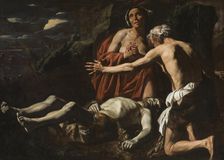 Adam and Eve mourn the death of Abel, 1632-1635. Creator: Stomer, Matthias (ca.1600-after 1650)